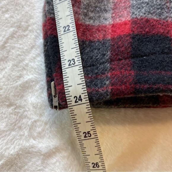 Woolrich Plaid Pea Coat Red Black Gray Size Small - Picture 12 of 13